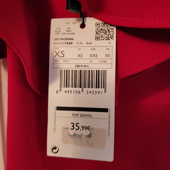 Mango One Sleeve Ruffle top - Picture 3 of 3